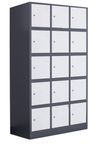 купить Металлический шкаф для хранения сумок 15и дверный, белый-серый 900x400x1850  мм в Кишинёве 