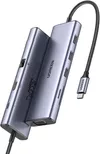 купить USB Hub Ugreen 15600 HUB 9in1 USB-C to HDMI (4K@60Hz) + VGA+ 3*USB-A 3.0 + Gigabit RJ45 +SD/TF + PD 100W | CM498, Grey в Кишинёве 