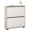 cumpără Raft pentru încălțăminte Mobildor-Lux Leo Slim 100x16x86H cm Sonoma/White în Chișinău 