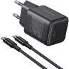 cumpără Încărcător cu fir Ugreen 65012, Wall Charger GaN with Сable Type-C, 1*Type-C, 30W QC4.0, X513, Black în Chișinău 