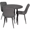 купить Комплект стол и стулья Evelin di Costacurta cтол DT-404-6B + 3 стула YTC-080B Bluvel-14 (Dark grey) в Кишинёве 