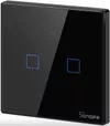 купить Выключатель электрический Sonoff Wi-Fi Smart Touch Wall Switch TX Series 2-Gang (Neutral Wire), Black в Кишинёве 