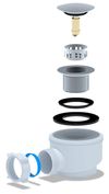 cumpără Sifon pentru cădițe de duș Aniplast E410CLSEU ANI Ø1 1/2"xØ50/60, click-clack, crom în Chișinău 