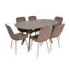 купить Комплект стол и стулья Evelin di Costacurta стол Raffles Oval Antique Grey + 6 стульев YTC-080Wo Bluvel-38 в Кишинёве 