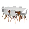 cumpără Set masă și scaune Evelin di Costacurta стол Raffles Rectangular White Bella beech + 6 стульев LC-021 White în Chișinău 