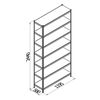 купить Стеллаж металлический с металлической плитой Gama Box 1195Wx580Dx2440H мм, 7 полок/MB в Кишинёве 