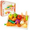 купить Игрушечная кухня и посуда ToyMall 6244 Set legume din lemn в Кишинёве 