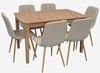купить Комплект стол и стулья Evelin di Costacurta стол HV-27V Light Brown + 6 стульев YTC-080Wo, BJORN-24 (Light beige) в Кишинёве 