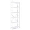 купить Офисный стеллаж Nex Home Raft metalic Loft 1800x600x240mm, 6 polite PAL, White/White snow в Кишинёве 