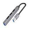 cumpără Adapter Hoco HB26 4 in 1 adapter (USB to USB3.0+USB2.0*3), metal gray 765468 în Chișinău 