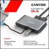 cumpără Adaptor IT Canyon Docking Station Canyon DS-14, 8-in-1, 3xUSB 3.0, 1xType C, LAN, 3.5mm, VGA, HDMI, PD 100W în Chișinău 