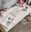 cumpără Masă de birou Trendy Anemon, AlbAur, 120x75x60cm în Chișinău 