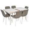 купить Комплект стол и стулья Evelin di Costacurta стол DT-433-3Wh + 6 стульев YTC-080Wh Grey в Кишинёве 