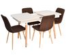 купить Комплект стол и стулья Evelin di Costacurta стол DT-431-1R Wo + 4 стула YTC-080Wo Dark brown в Кишинёве 