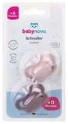 ”Baby-Nova” Suzetă ortodontică,cu inel, 0 luni+, Silicon, fără BPA, 2 buc. (20015)