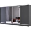 купить Шкаф Mobildor-Lux Раздвижные двери Fox из зеркала и ДСП (370x60x220H см) Антрацит в Кишинёве 