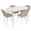купить Комплект стол и стулья Evelin di Costacurta стол DT-533R Wh + 4 стула YTC-064Wh UF910-01 (Light beige) в Кишинёве 