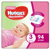 Scutece Huggies Ultra Comfort pentru fetiţă 3 (5-9 kg), 94 buc.