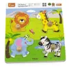 купить Головоломка Viga 50840 Puzzle din lemn cu buton Animale sălbatice в Кишинёве 