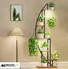купить Подставка для цветов Mobildor-Lux Suport pentru plante Semilună cu iluminare, MDF/metal (negru/nuc) в Кишинёве 