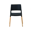 купить Пластиковый стул с деревянными ножками,  480x550x800 мм, черный в Кишинёве 