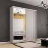 купить Шкаф Mobildor-Lux Compact uși glisante Oglindă + PAL cu ornament linii (200x45x200H cm) Grey в Кишинёве 