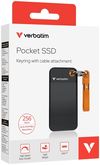 купить Накопители SSD внешние Verbatim M.2 External SSD 256GB Verbatim Pocket USB 3.2 Gen 2, Black/Orange (VER_32418) в Кишинёве 