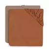 cumpără Lenjerie de pat pentru copii Jollein 2511-507-00155 Cearsaf cu elastic Jersey Caramel/Biscuit, 120x60cm, 2buc în Chișinău 