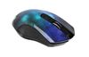 Wireless Mouse Qumo Universe, Optical, 800-1600 dpi, 4 buttons, Ambidextrous, 1xAA, Black/Blue, USB 