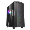 Case ATX GAMEMAX Black Diamond, 1x120mm, ARGB (LED fan, LED strip), Rainbow HUB, TG, USB3.0, Black 