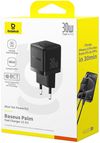 купить Зарядное устройство сетевое Baseus P10111605113-00 GaN 1*Type-C 30W, Palm Series, Cluster Black в Кишинёве 
