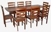купить Комплект стол и стулья Evelin di Costacurta стол HV-27V Burnish Oak + 8 стульев GLORIA Burnish Oak/Ekea12 Dark Brown в Кишинёве 