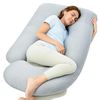 cumpără Pernă pentru gravide și mame care alăptează Momcozy PP102-GR00NB-B Perna pentru gravide in forma de U Cooling Fabric Light Grey în Chișinău 