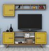 cumpără Set mobilă living Trendy Ayla, Nuc, Galben 160x56x35cm în Chișinău 
