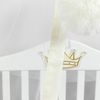 купить Кроватка PernaMea Baldachin Premium Pompom cu manjeta Ivory (PM.101301/5) в Кишинёве 