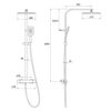 Sistem de duș IMPRESE CENTRUM SQ (mixer termostatic pentru duș, cabină și duș de mână 3 moduri, furtun polimeric) 