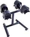 cumpără Ganteră LivePro 41152 Set gantere adjustable Dumbbells With Rack 20kg, LP8006/20/BK în Chișinău 