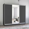 купить Шкаф Mobildor-Lux Раздвижные двери Fox из зеркала и ДСП (280x60x200H см) Антрацит в Кишинёве 