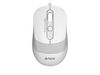 Mouse A4Tech FM10, Optical, 600-1600 dpi, 4 buttons, Ambidextrous, 4-Way Wheel, White/Grey, USB 