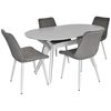 купить Комплект стол и стулья Evelin di Costacurta стол Raffles Oval White + 4 стула YTC 055WH Blu-13 Light grey в Кишинёве 