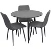 купить Комплект стол и стулья Evelin di Costacurta cтол DT-404-6B + 3 стула YTC-078B Bluvel-14 (Dark grey) в Кишинёве 