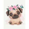 cumpără Tablou pe numere BrushMe KBS7106FC 30x40 сm (fără cutie) Drăguțul pug în Chișinău 