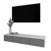 купить Тумба напольная для TV Smartex (16578) Т10 140 TV-Навесная Alb+Grafit в Кишинёве 