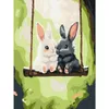 купить Картина по номерам BrushMe KBS0198FC 30x40 сm (fără cutie) Iepurașii pe leagăn в Кишинёве 