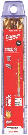 cumpără Burghiu Milwaukee 4932478184 SHOCKWAVE HSS-GROUND TITAN, Ø10mm (5buc) în Chișinău 