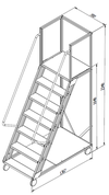 купить Лестница платформа Gama Cirus 1648x1367x700 мм, 6+1 ступений в Кишинёве 