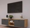 купить Тумба напольная для TV Mobildor-Lux ZEN (220x35x38H cm) Sonoma/Anthracite в Кишинёве 