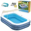 купить Бассейн надувной Bestway 54449 Summer Bliss Shaded Family Pool 254x178x140cm с тентом в Кишинёве 