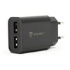 Helmet Wall Charger 2xUSB 2.4A, Black 