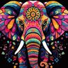 cumpără Tablou pe numere Strateg 57226 Elefant colorat 40x40cm (fundal negru) în Chișinău 